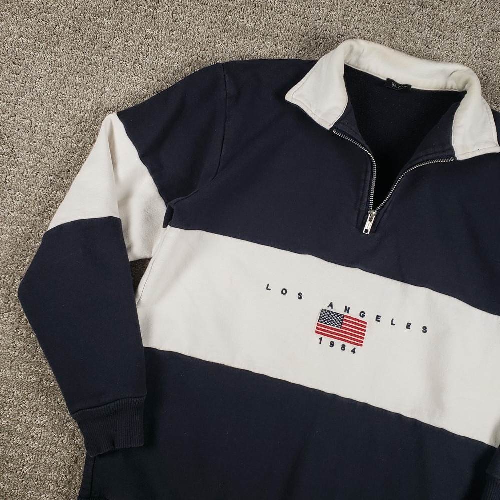 John Galt Brandy Melville Sweatshirt Los Angeles 1984 Embroidered Flag Rugby OS